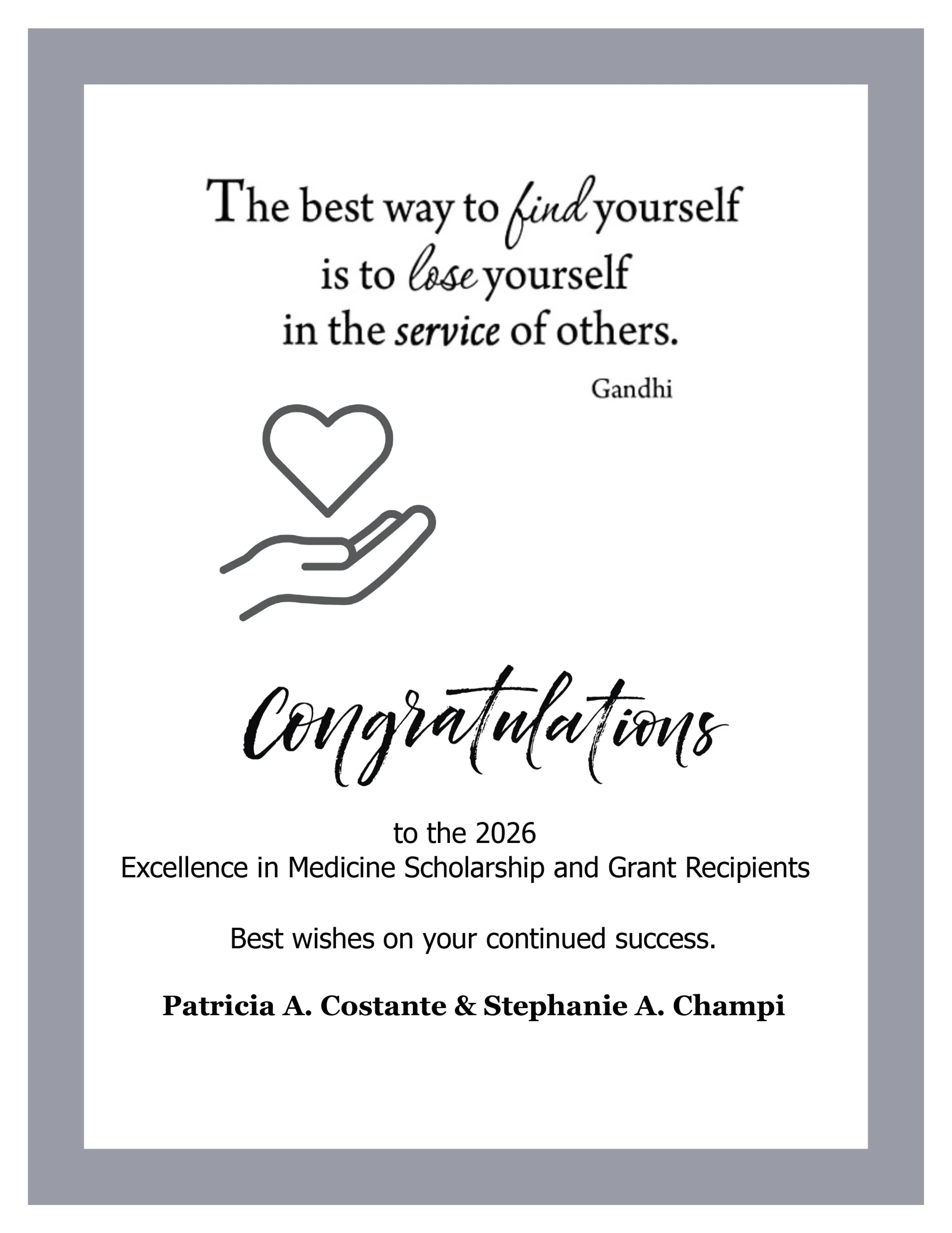 Patrica A. Costante & Stephanie A. Champi advertisement