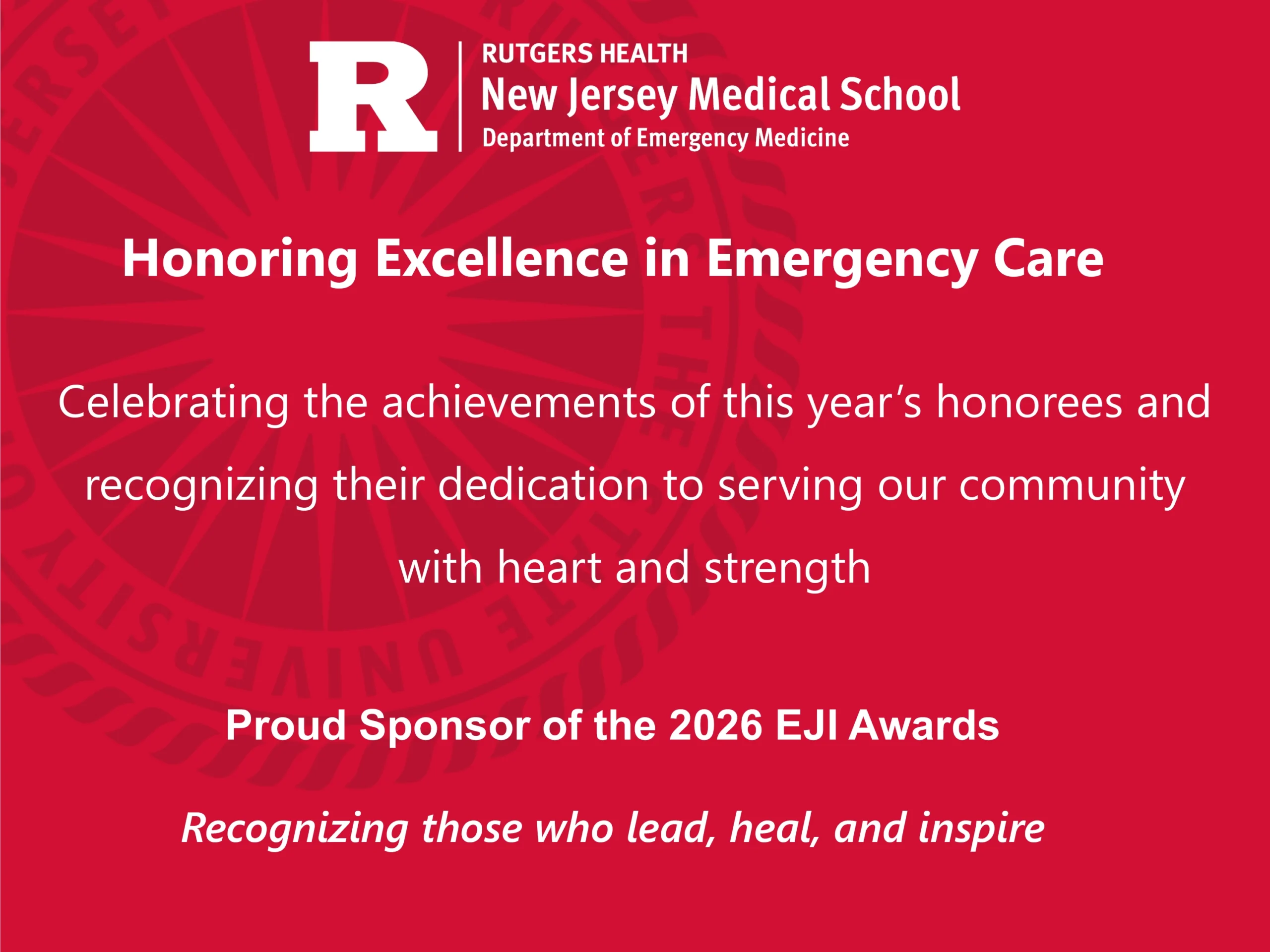 Rutgers Health New Jersey Medical School Department of Emergency Medicine advertisement
