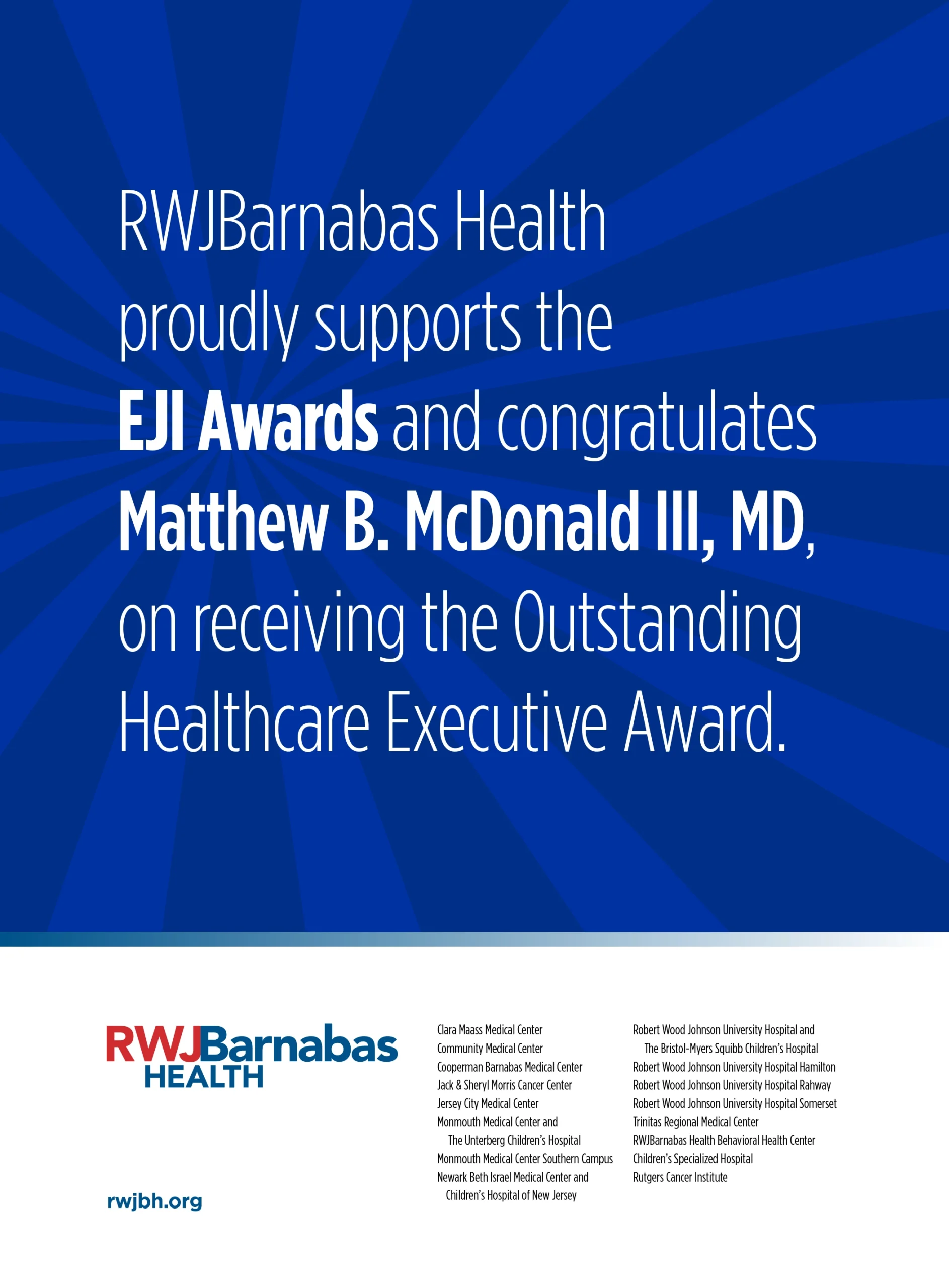 RWJ Barnabas advertisement