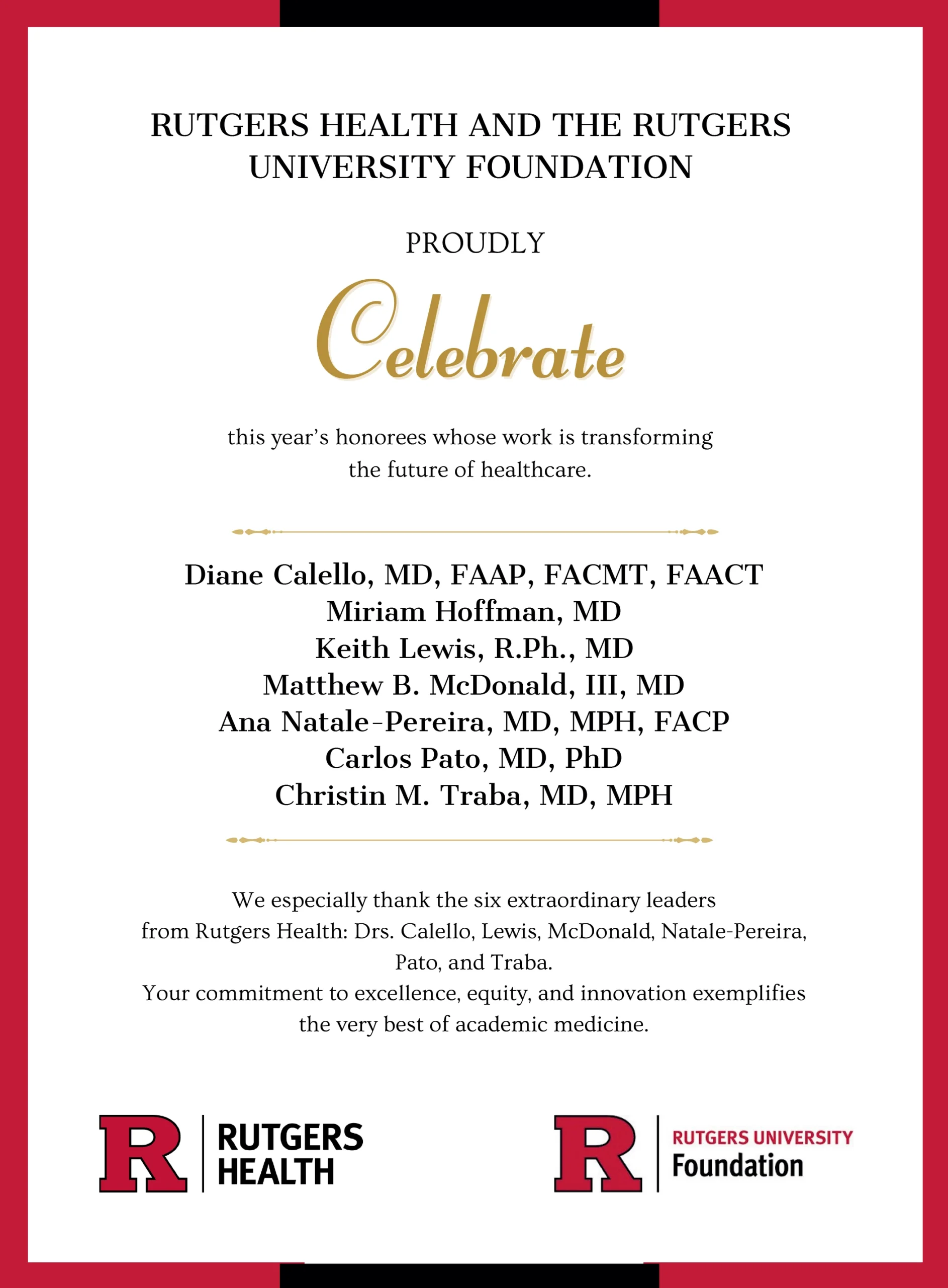 Rutgers Health and Rutgers University Foundation advertisement